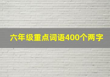 六年级重点词语400个两字