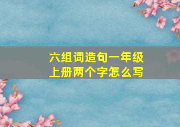 六组词造句一年级上册两个字怎么写