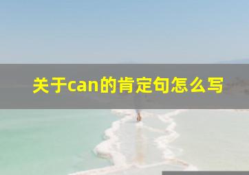 关于can的肯定句怎么写