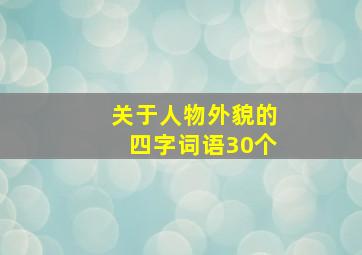 关于人物外貌的四字词语30个