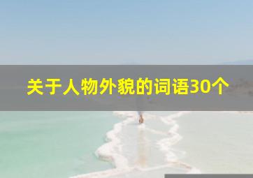 关于人物外貌的词语30个