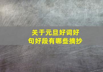 关于元旦好词好句好段有哪些摘抄