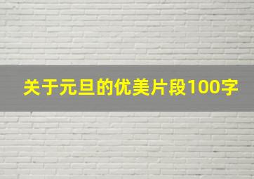 关于元旦的优美片段100字