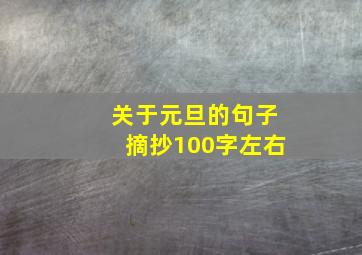 关于元旦的句子摘抄100字左右