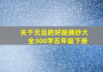 关于元旦的好段摘抄大全300字五年级下册