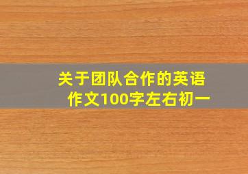 关于团队合作的英语作文100字左右初一