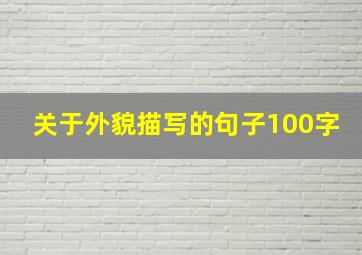 关于外貌描写的句子100字