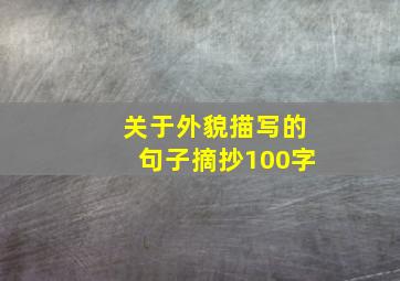 关于外貌描写的句子摘抄100字