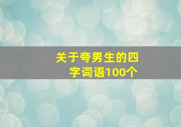 关于夸男生的四字词语100个