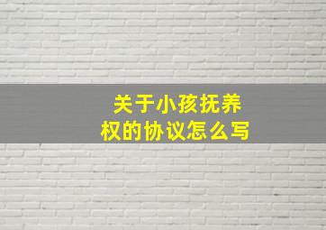 关于小孩抚养权的协议怎么写