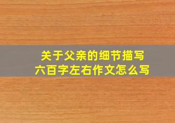 关于父亲的细节描写六百字左右作文怎么写