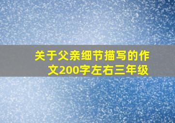 关于父亲细节描写的作文200字左右三年级