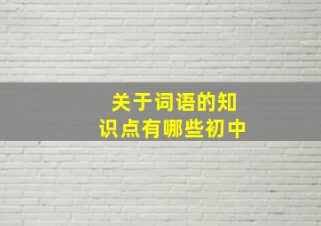 关于词语的知识点有哪些初中