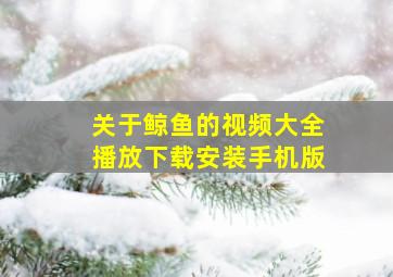 关于鲸鱼的视频大全播放下载安装手机版