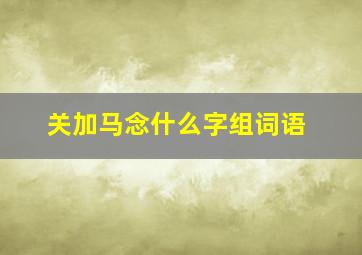 关加马念什么字组词语