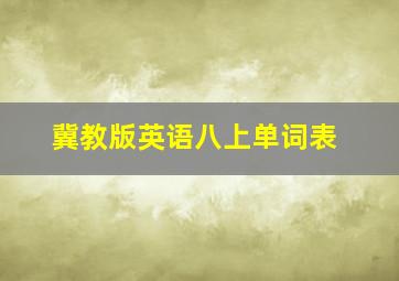 冀教版英语八上单词表