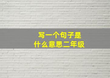 写一个句子是什么意思二年级