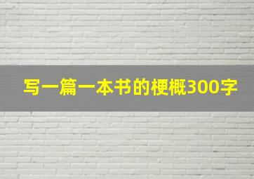 写一篇一本书的梗概300字