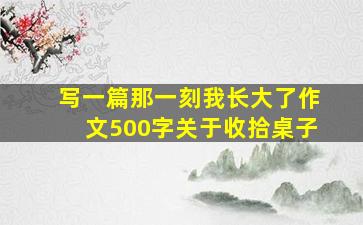 写一篇那一刻我长大了作文500字关于收拾桌子