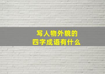 写人物外貌的四字成语有什么