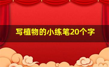 写植物的小练笔20个字