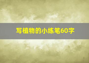 写植物的小练笔60字