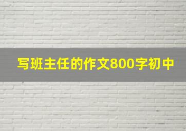 写班主任的作文800字初中