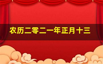 农历二零二一年正月十三