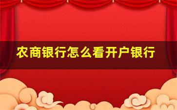 农商银行怎么看开户银行