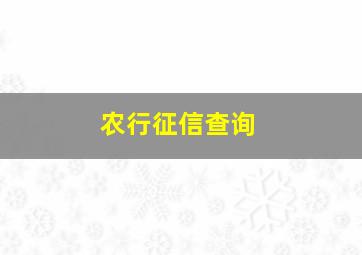 农行征信查询