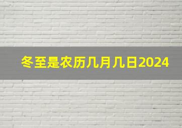 冬至是农历几月几日2024