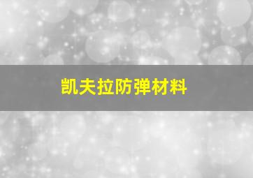 凯夫拉防弹材料