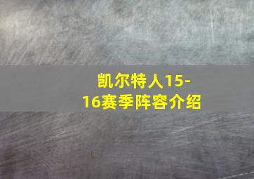 凯尔特人15-16赛季阵容介绍