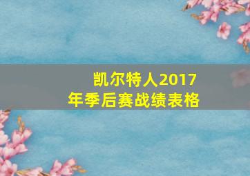 凯尔特人2017年季后赛战绩表格