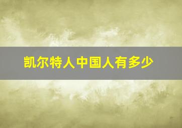 凯尔特人中国人有多少