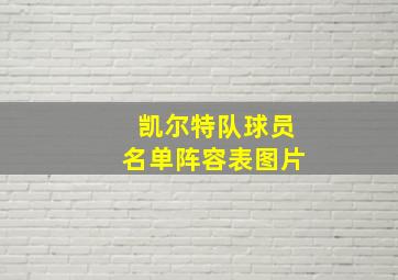 凯尔特队球员名单阵容表图片