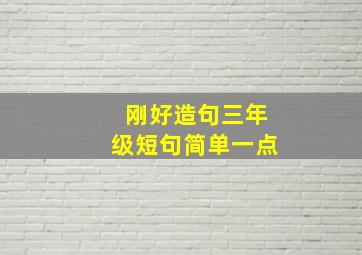 刚好造句三年级短句简单一点