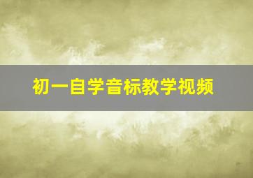 初一自学音标教学视频