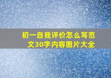 初一自我评价怎么写范文30字内容图片大全