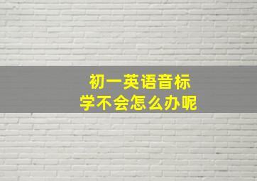 初一英语音标学不会怎么办呢