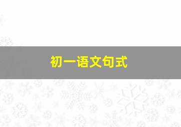 初一语文句式