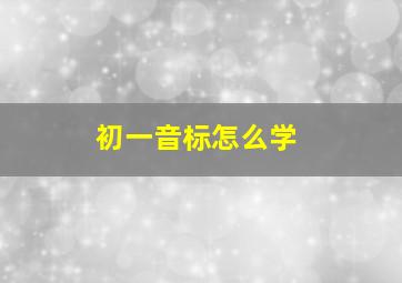 初一音标怎么学