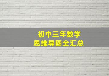 初中三年数学思维导图全汇总