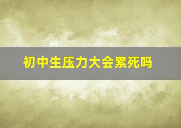 初中生压力大会累死吗