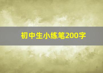 初中生小练笔200字