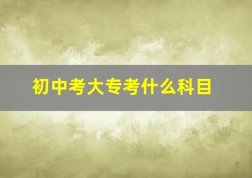 初中考大专考什么科目