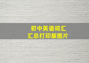 初中英语词汇汇总打印版图片