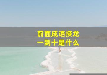 前面成语接龙一到十是什么