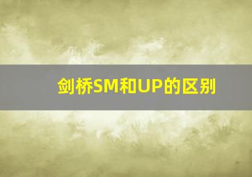 剑桥SM和UP的区别