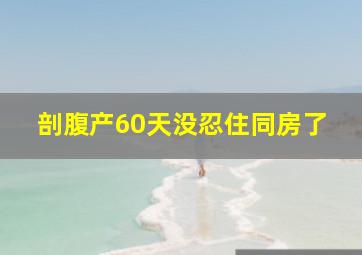 剖腹产60天没忍住同房了